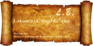 Lakomcsik Boglárka névjegykártya